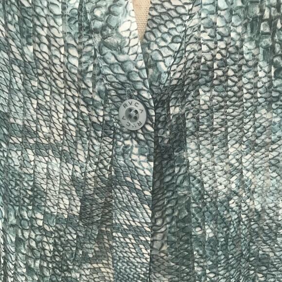 RVCA green snake skin sheer blouse tunic small - Picture 3 of 8